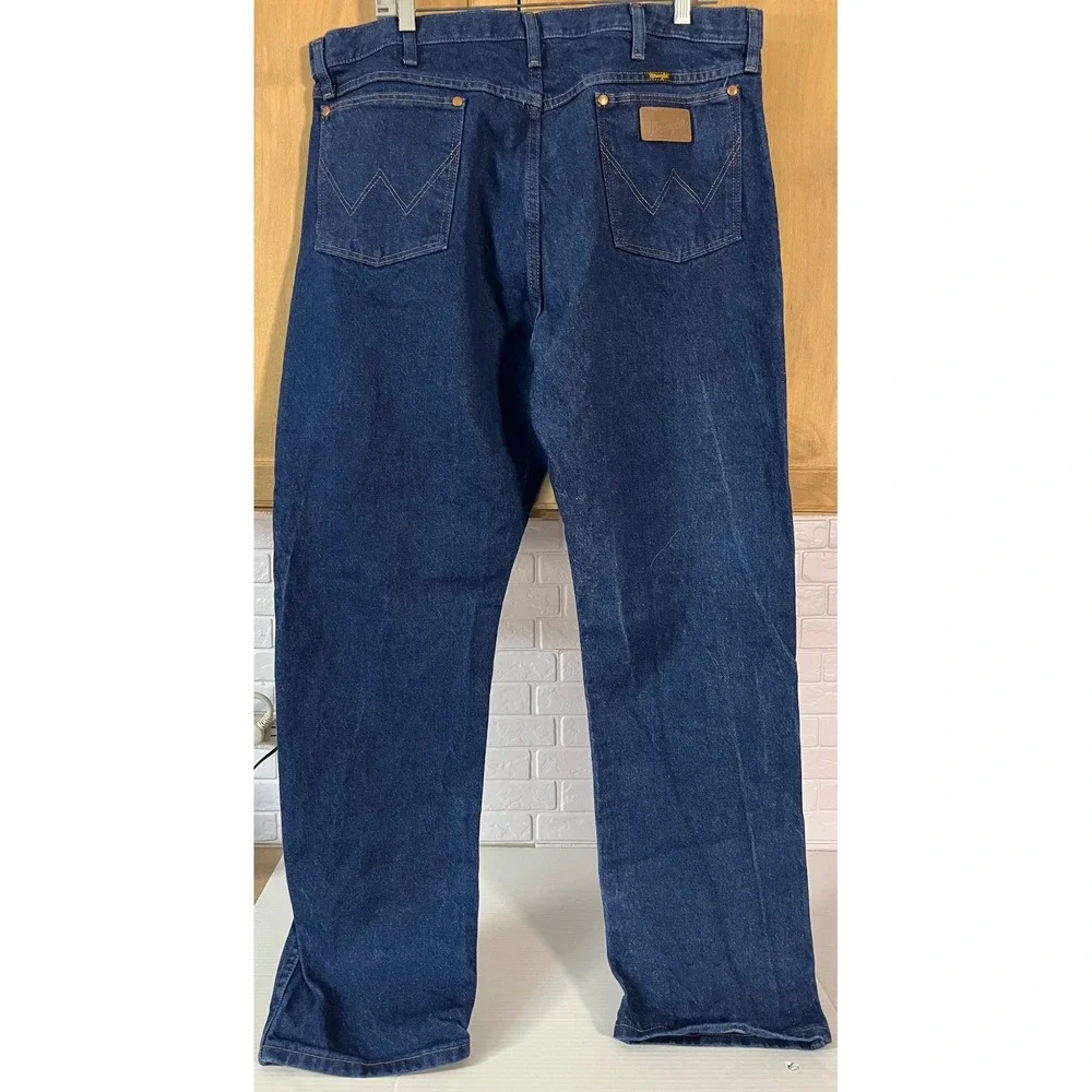 Wrangler 13MWZPW Cowboy Cut Jeans Mens 38x32 Blue Excellent Straight Leg Denim